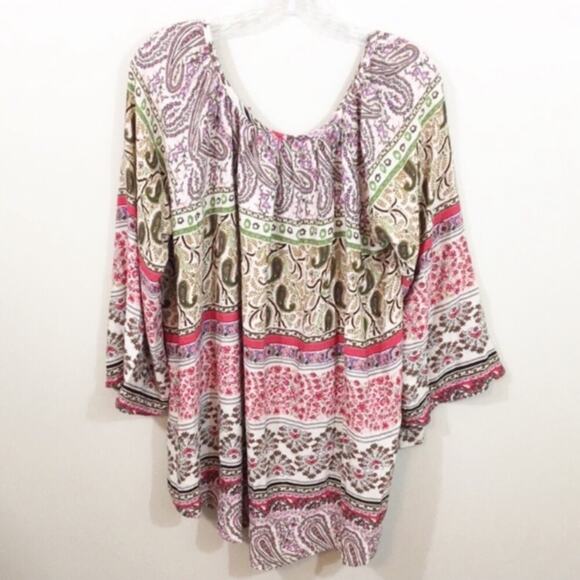 Show Me Your MuMu Paisley Floral Catalina Cup Pink/Green Tunic - Picture 6 of 6